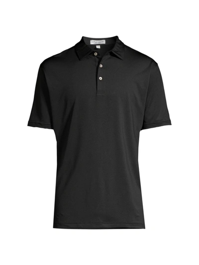 Shop Peter Millar Men's Sean Stretch Jersey Polo Shirt In Black