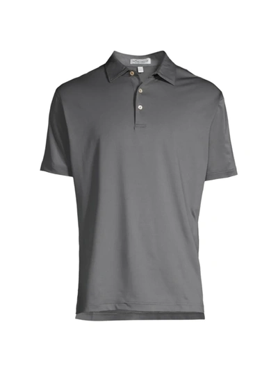 Shop Peter Millar Men's Sean Stretch Jersey Polo Shirt In Iron