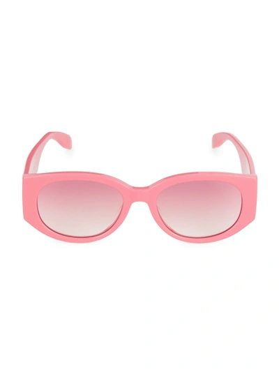 Shop Alexander Mcqueen Women's Graffiti 54mm Square Sunglasses In Shiny Pink