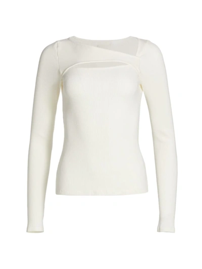 Shop Citizens Of Humanity Iris Long Sleeve Cutout Top In Cassia