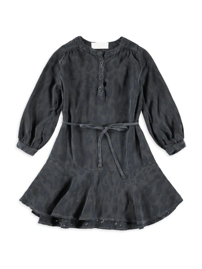 Shop Bella Dahl Little Girl's & Girl's Henley Ruffle Dress In Charcoal