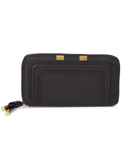 Shop Chloé Women's Marcie Long Zip Wallet In Black
