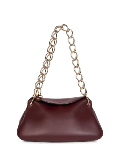 Shop Chloé Women's Small Juana Leather Shoulder Bag In Burgundy