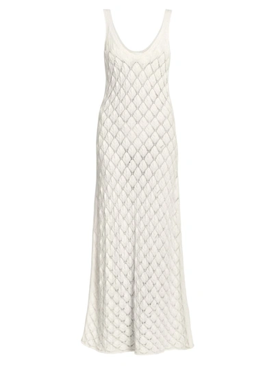 Shop Chloé Women's Cashmere Knit Maxi Dress In White Powder
