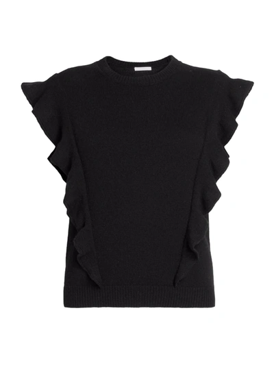 Shop Chloé Women's Cashmere Ruffle Top In Black