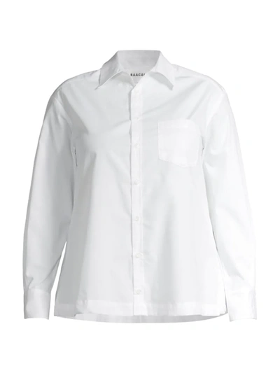 Shop Baacal, Plus Size Women's Perfect Cotton Poplin Shirt In White