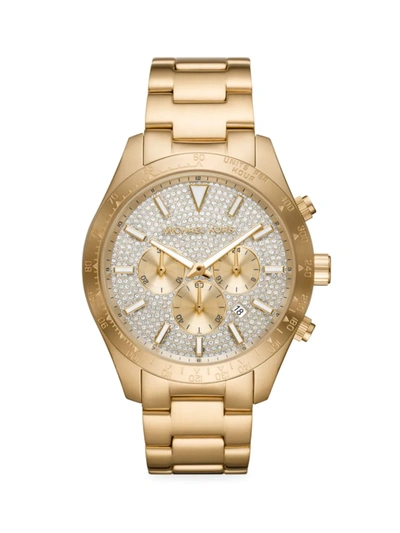Shop Michael Kors Layton Gold-tone Chronograph Stainless Steel Watch