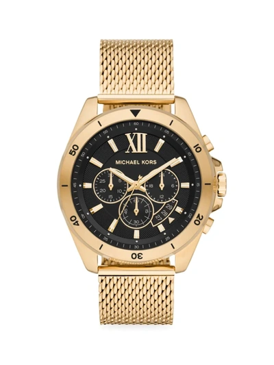 Shop Michael Kors Brecken Chronograph Gold-tone Stainless Steel Watch