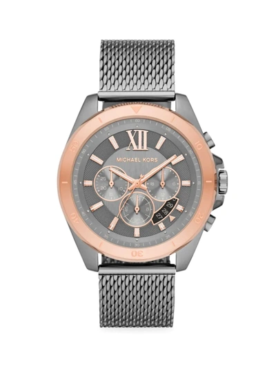 Shop Michael Kors Brecken Chronograph Gunmetal Stainless Steel Watch