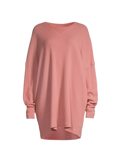 Shop Free People Early Night Thermal Dress In Dusty Rose