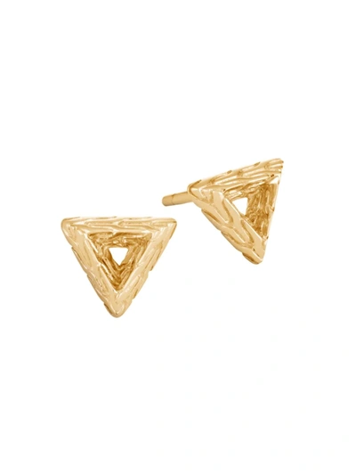 Shop John Hardy Women's Tiga Classic Chain 18k Yellow Gold Triangle Stud Earrings
