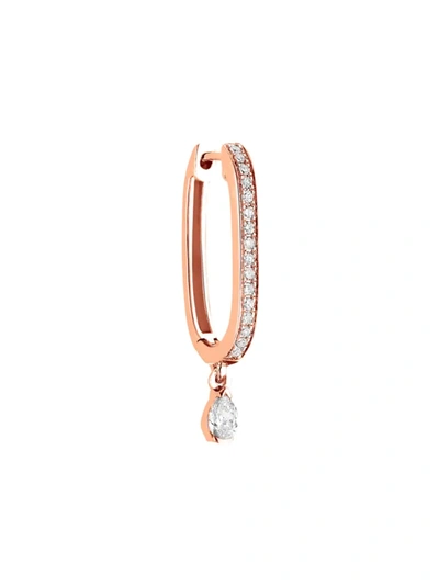 Shop Djula Women's Glam Rock 18k Rose Gold & Diamond Oval Hoop Earring In Pink Gold