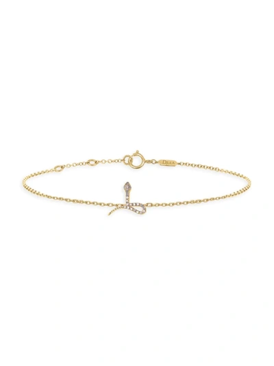 Shop Djula Women's Magic Touch 18k Yellow Gold & Diamond Snake Chain Bracelet