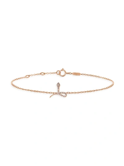 Shop Djula Women's Magic Touch 18k Rose Gold & Diamond Snake Chain Bracelet In Pink Gold