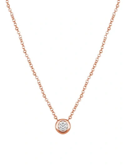 Shop Djula Women's Magic Touch 18k Rose Gold & Diamond Round Pendant Necklace In Pink Gold