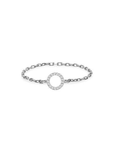 Shop Djula Women's Magic Touch 18k White Gold & Diamond Circle Chain Ring