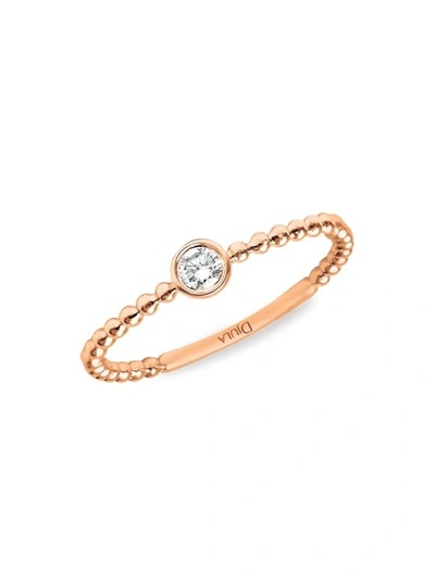Shop Djula Women's Mix & Match 18k Rose Gold & Diamond Solitaire Ring In Pink Gold