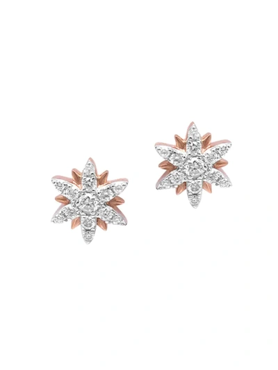 Shop Djula Women's Magic Touch 18k Rose Gold & Diamond Sun Stud Earrings In Pink Gold