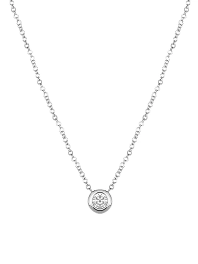 Shop Djula Women's Magic Touch 18k White Gold & Diamond Round Pendant Necklace