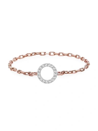 Shop Djula Women's Magic Touch 18k Rose Gold & Diamond Circle Chain Ring In Pink Gold