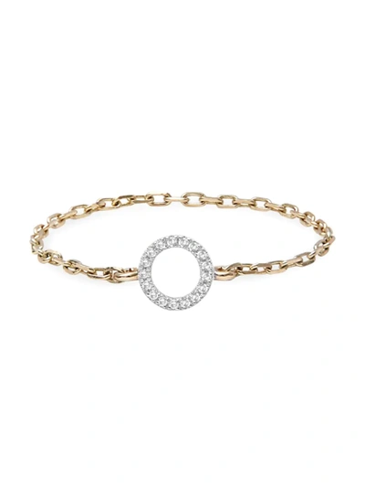 Shop Djula Women's Magic Touch 18k Yellow Gold & Diamond Circle Chain Ring