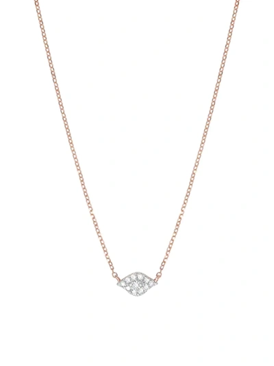 Shop Djula Women's Magic Touch 18k Rose Gold & Diamond Eye Pendant Necklace In Pink Gold