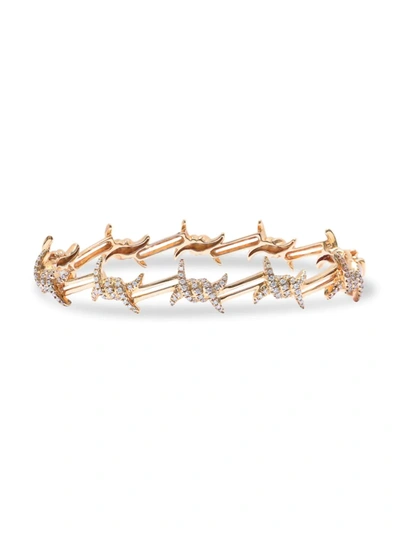 Shop Djula Barbelé 18k Rose Gold & Diamond Men's Bracelet In Pink Gold