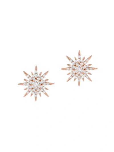 Shop Djula Women's Soleil 18k Rose Gold & Diamond Stud Earrings In Pink Gold