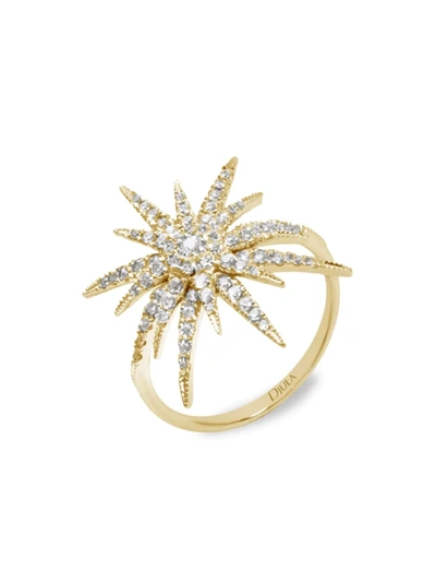 Shop Djula Women's Soleil 18k Yellow Gold & Diamond Starburst Ring
