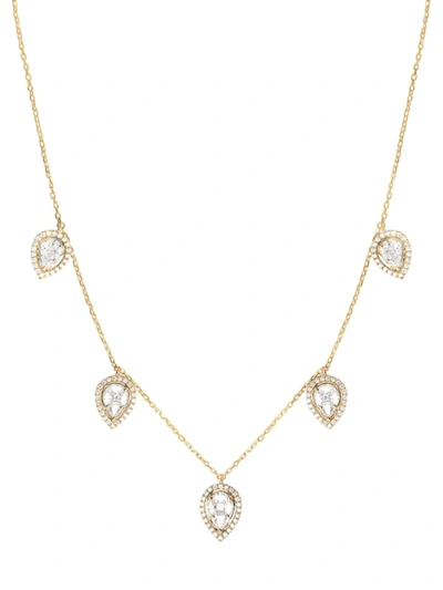 Shop Djula Women's Marquise 18k Yellow Gold & Marquise Diamond Necklace In Yelllow Gold