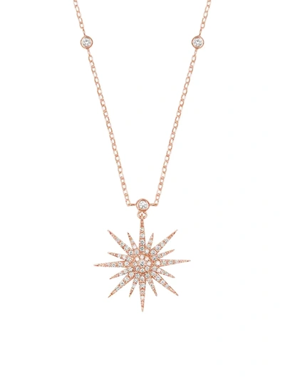 Shop Djula Women's Soleil 18k Rose Gold & Diamond Pendant Necklace In Pink Gold
