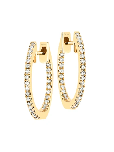 Shop Djula Women's Graphique 18k Yellow Gold & Diamond Hoop Earrings