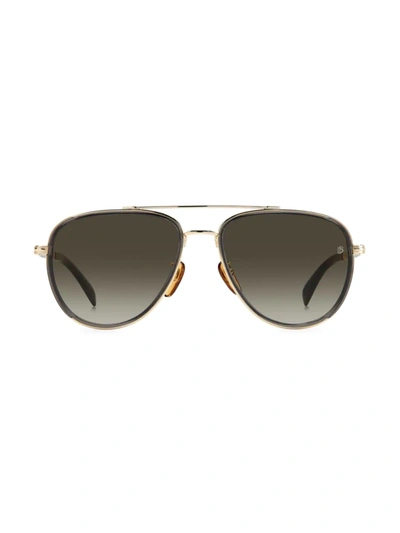 Shop David Beckham Men's 58mm Aviator Sunglasses In Gold