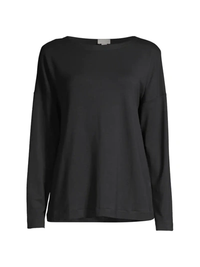 Shop Hanro Women's Balance Pullover Sweatshirt In Black