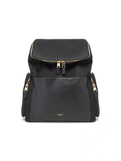 Shop Storksak Alyssa Leather Diaper Bag Backpack In Gold