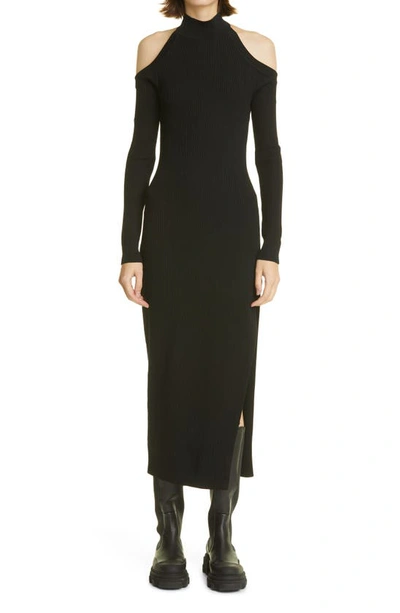 Shop Monse Cutout Detail Long Sleeve Sweater Dress In Black