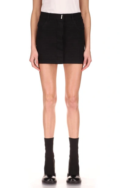 Shop Givenchy 4g Logo Denim Miniskirt In 001-black