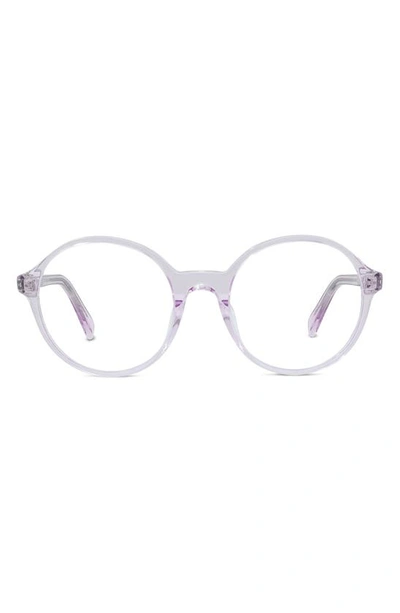 Shop Celine 53mm Round Reading Glasses In Shiny Lilac