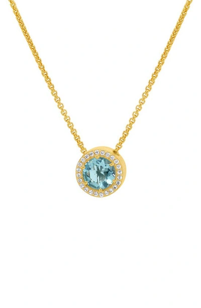 Shop Dean Davidson Signature Pavé Pendant Necklace In Blue Topaz/ Gold