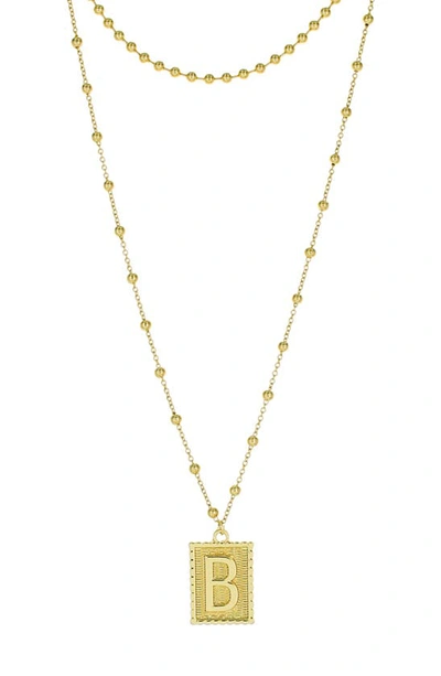 Shop Panacea Initial B Dot Layered Pendant Necklace In Gold