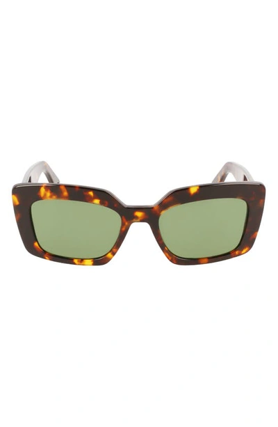 Shop Lanvin Mother & Child 55mm Rectangular Sunglasses In Dark Havana