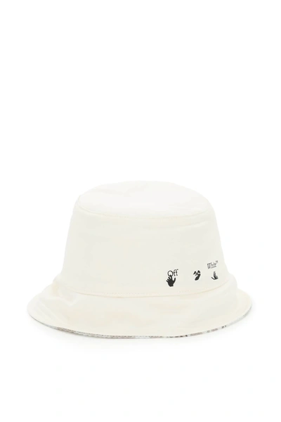 Shop Off-white Reversible Bucket Hat With Logo In White,beige,brown