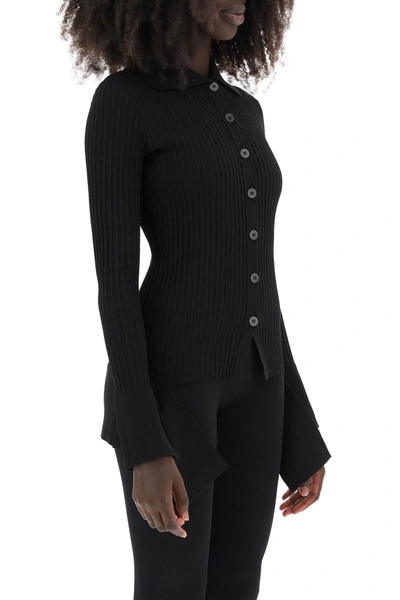 Shop Adamo Cardigan With Cut-out Detail In Black