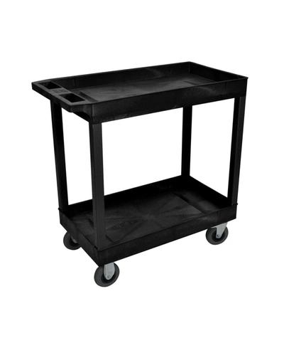 Shop Clickhere2shop 32" X 18" Two Tub Shelf Utility Cart With 5" Casters - Black