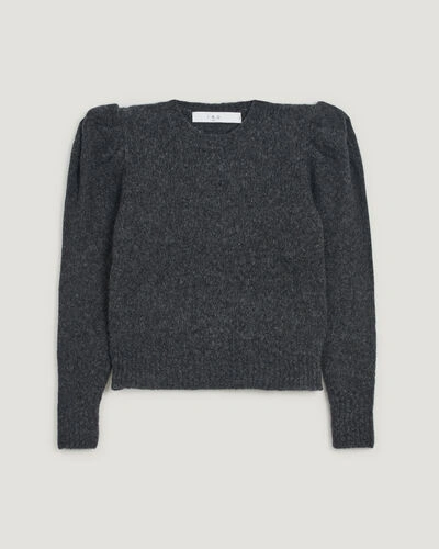 Shop Iro Omahya Structured Shoulder Sweater In Dark Grey