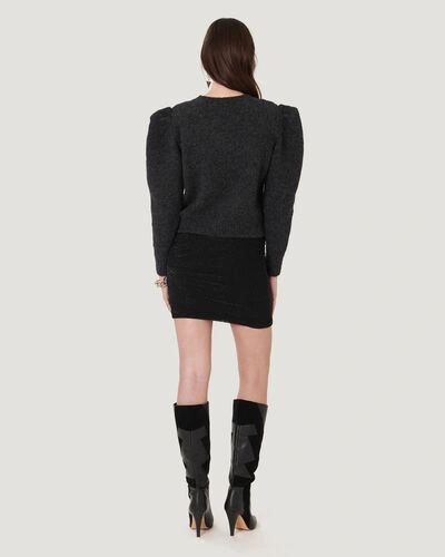 Shop Iro Omahya Structured Shoulder Sweater In Dark Grey