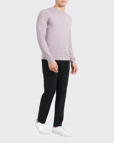 Shop Theory Men's Regal Wool Crewneck Sweater In Dusty Orchid