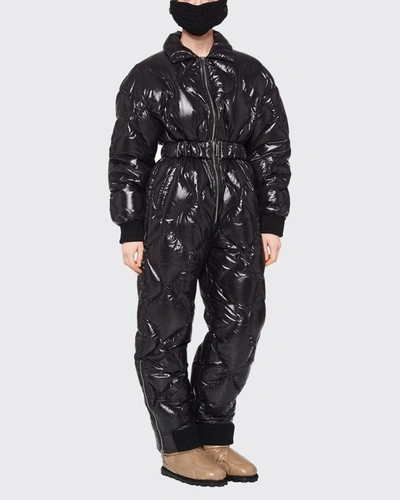 Miu Miu Quilted Padded Jumpsuit In Black | ModeSens