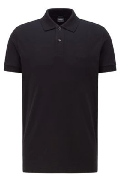Shop Hugo Boss Regular-fit Polo Shirt With Logo Embroidery In Black