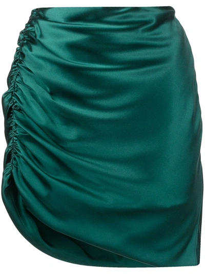 Shop Michelle Mason Silk Symmetrical Gathered Skirt In Blue